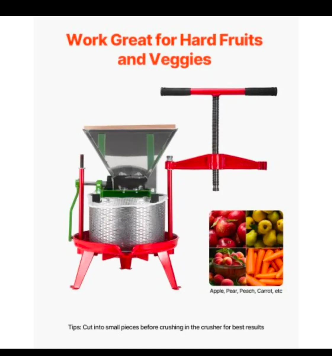 1.8 Gal/7L Fruit and Apple Crusher, Large Manual G - Image 3