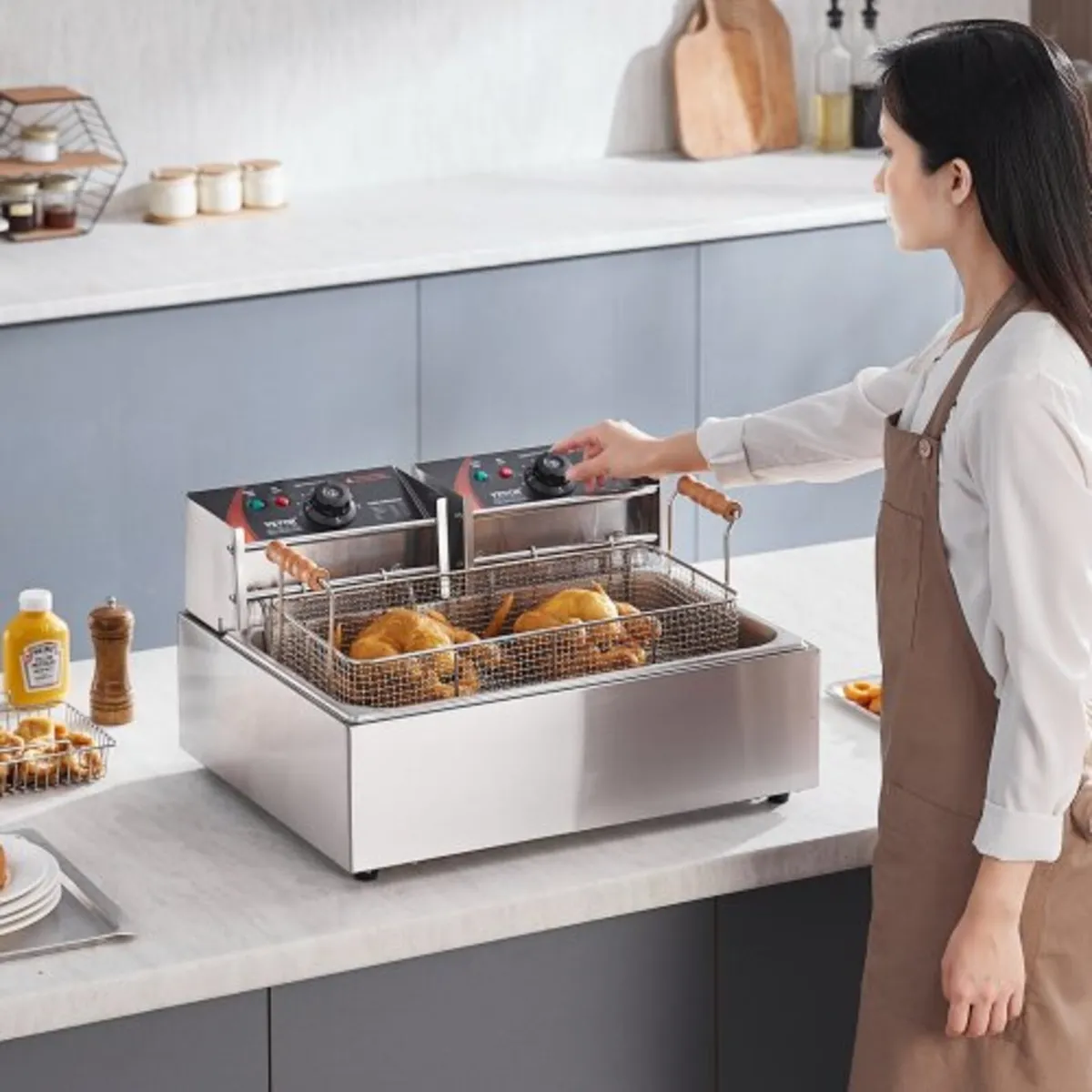 Deep Fryer, Electric Turkey Fryer with 3 Removable - Image 4