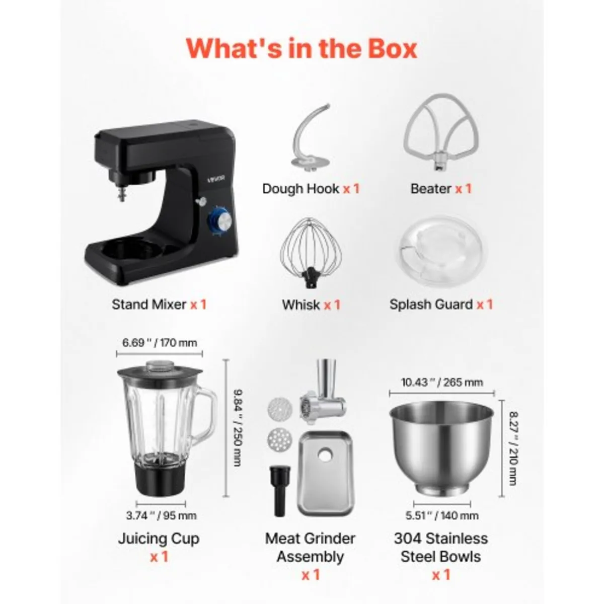 Stand Mixer, 7.8 L Electric Kitchen Mixer, 1500W D - Image 4