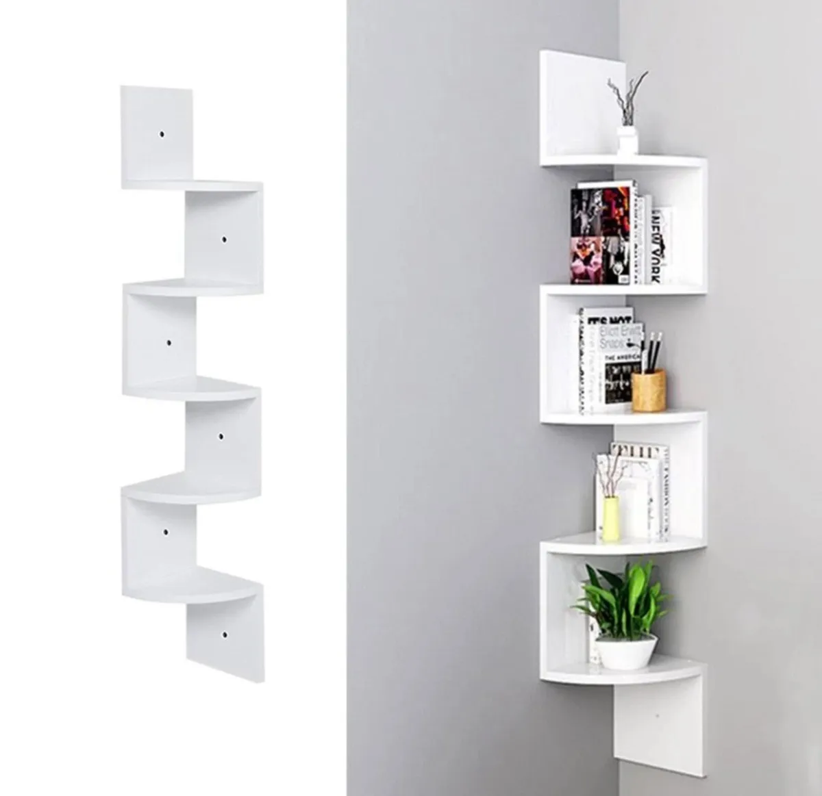 5 Tier Floating Corner Shelves NEW - Image 1