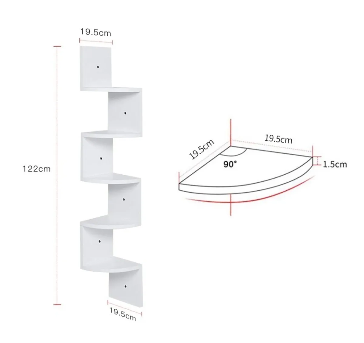 5 Tier Floating Corner Shelves NEW - Image 3
