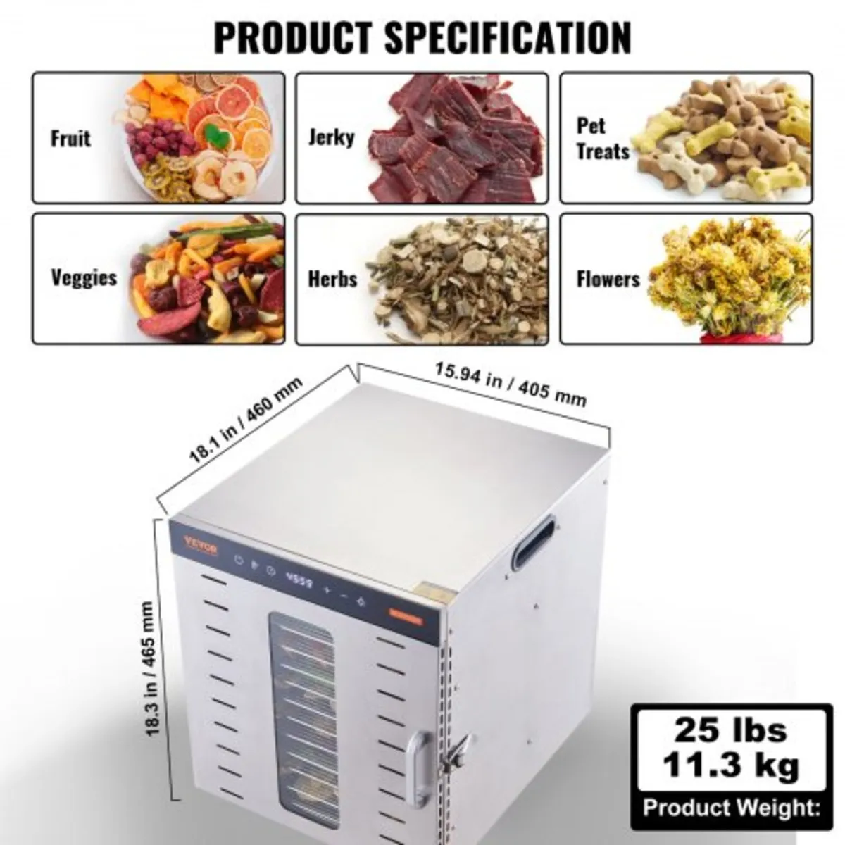 10 Trays Food Dehydrator Machine Stainless Steel 1 - Image 2