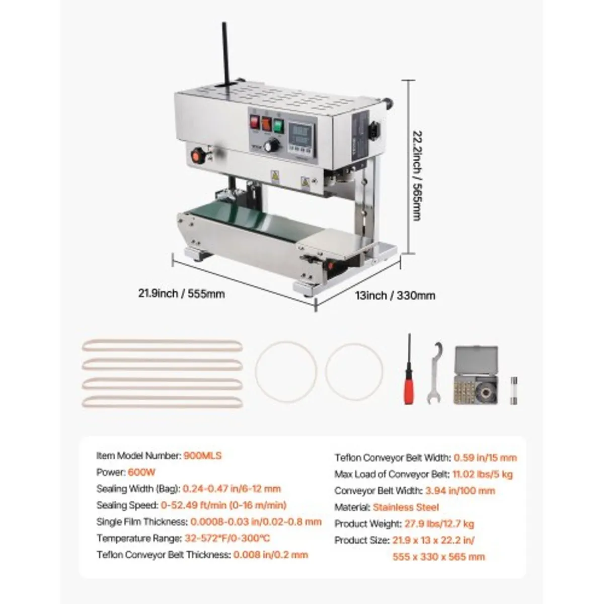 Continuous Bag Band Sealing Machine, 0.24-0.47 in/ - Image 4