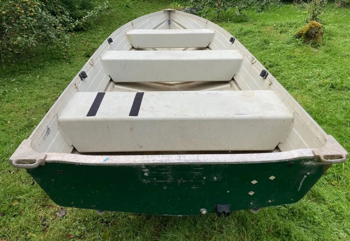 Aluminium boat 4.1 x 1.47m with 2 motors, trailer - Image 4