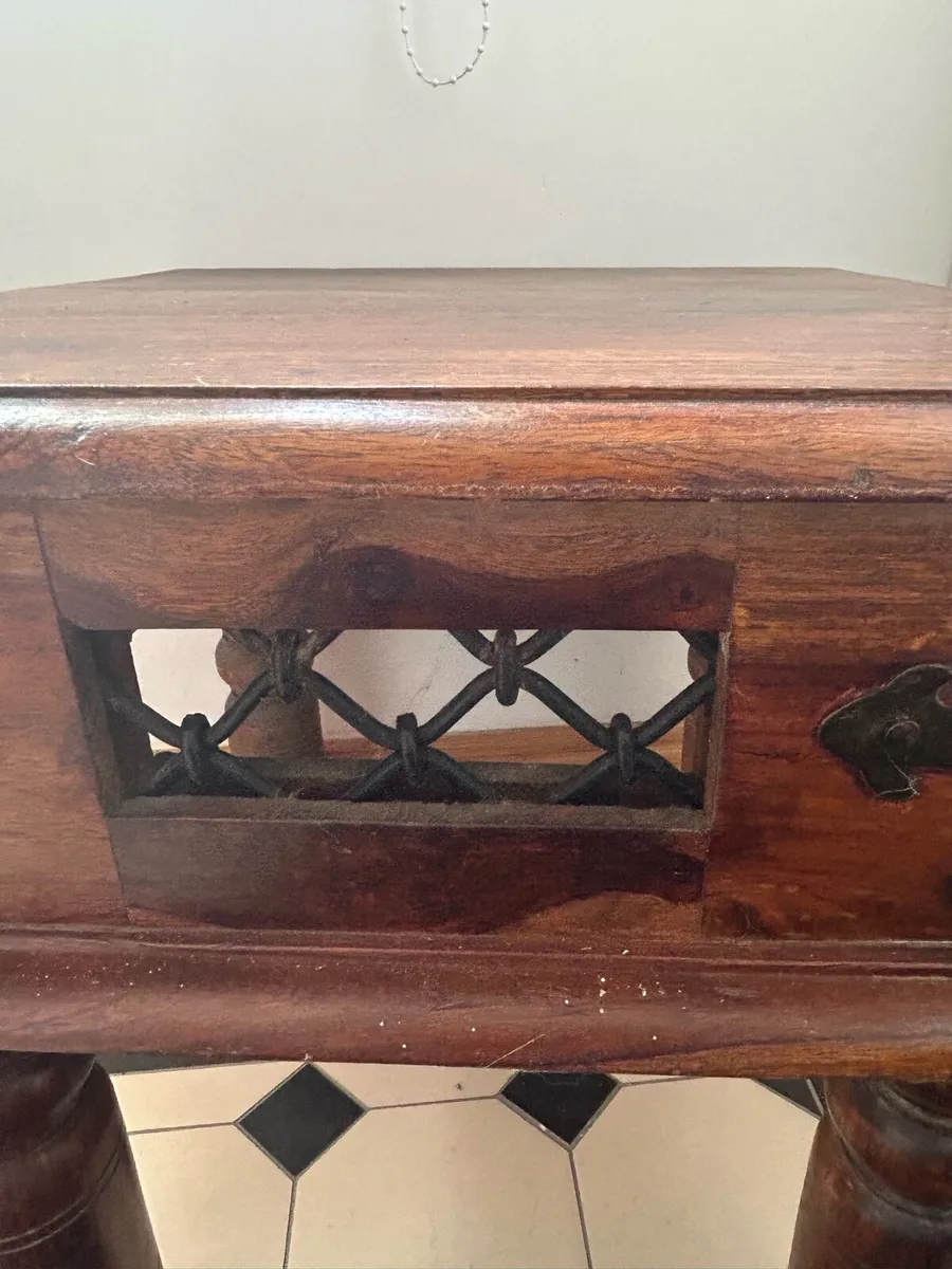 Indian teak small side table - Image 2