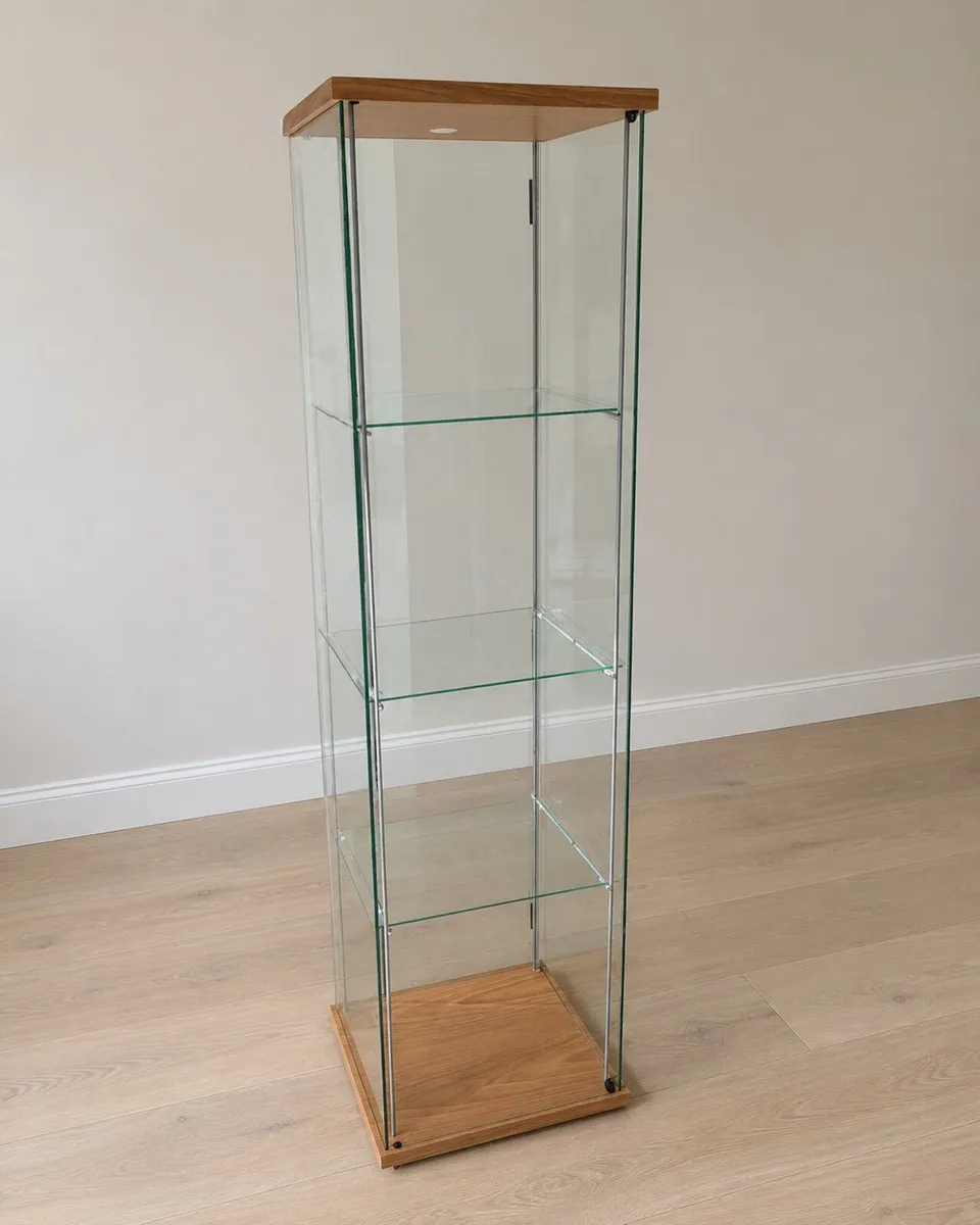 Tall Glass Display Cabinet with 3 Shelves - Image 2
