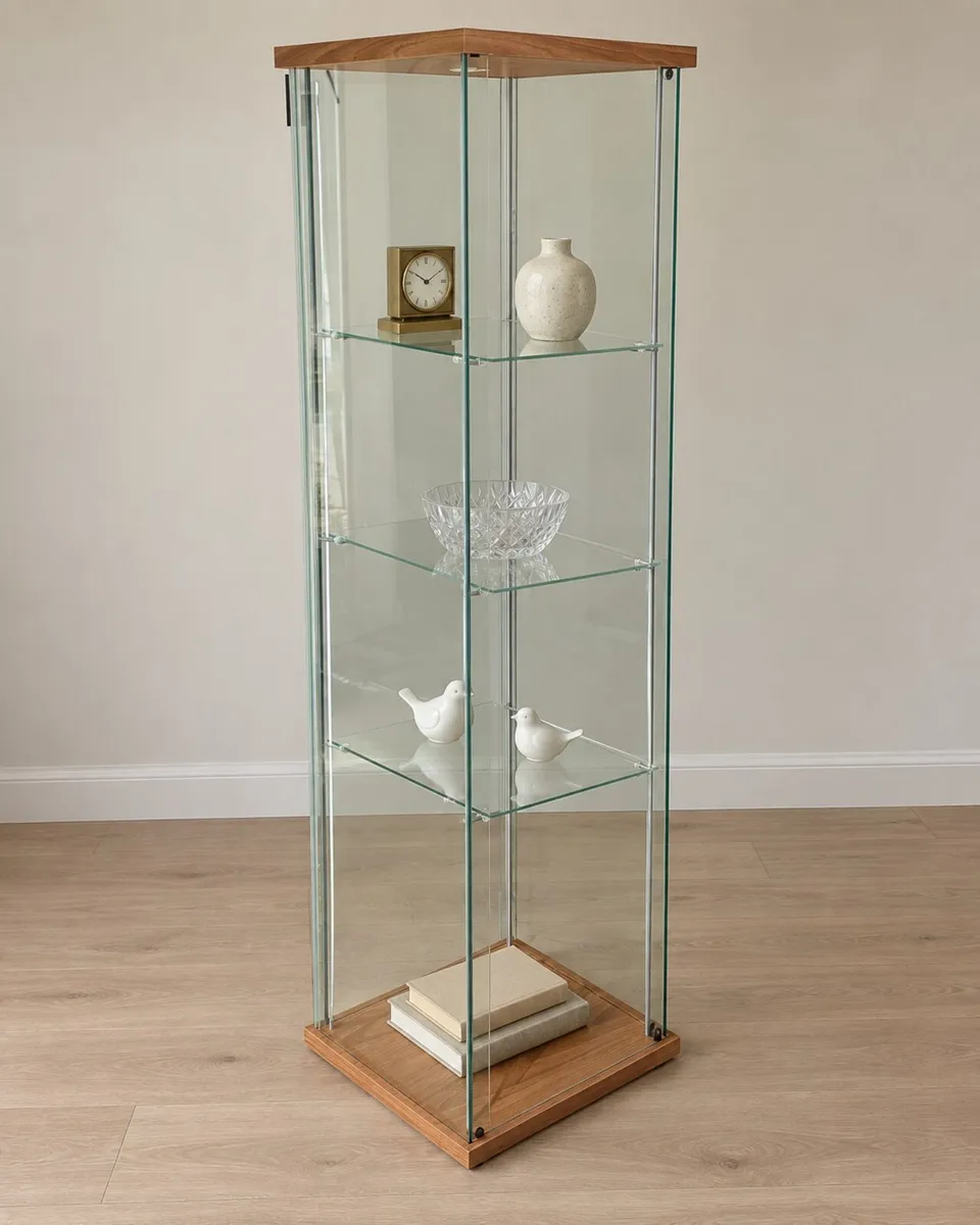 Tall Glass Display Cabinet with 3 Shelves - Image 3