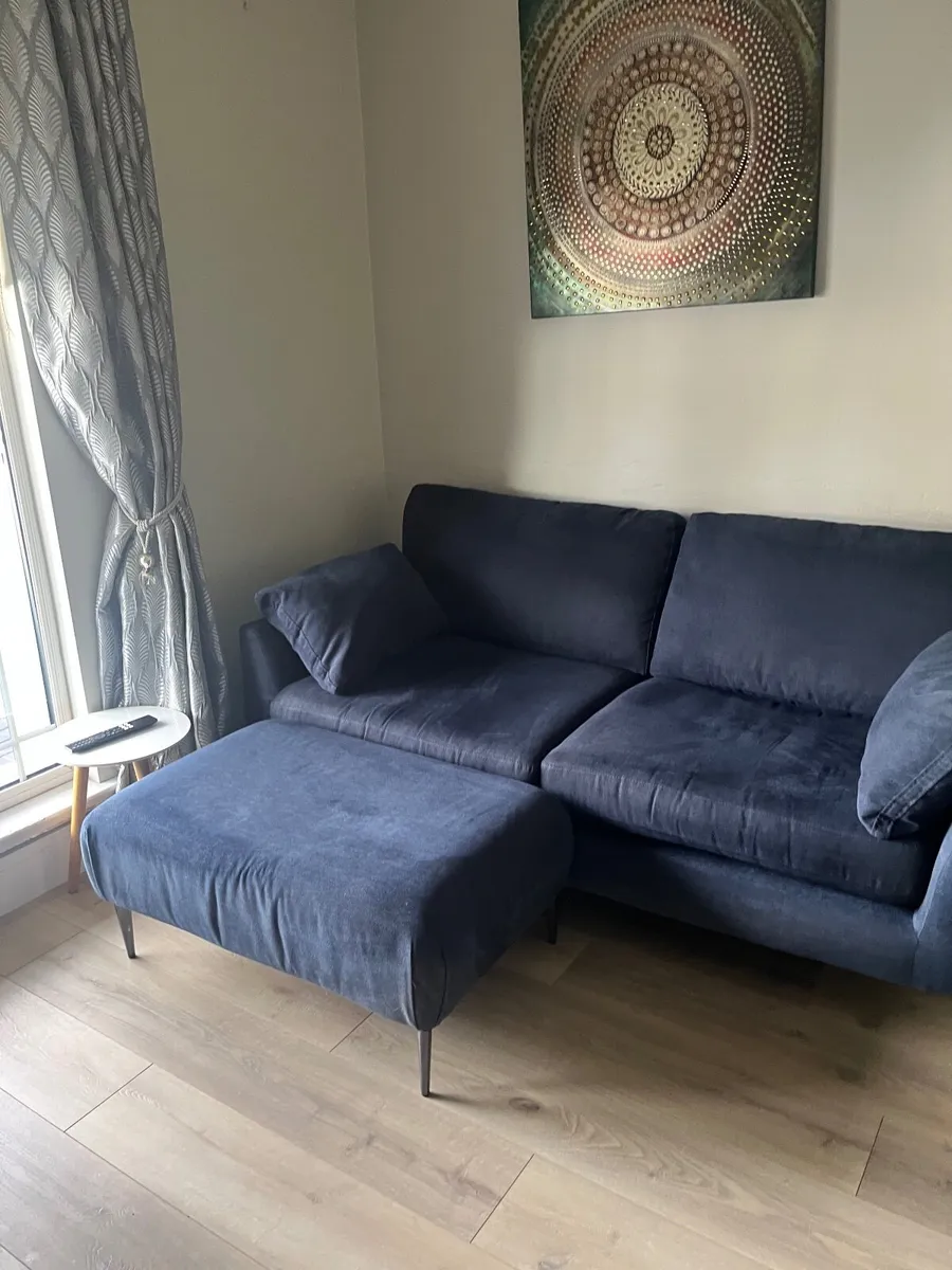 3 Seater couch 1 Seat chair and large footstool - Image 1