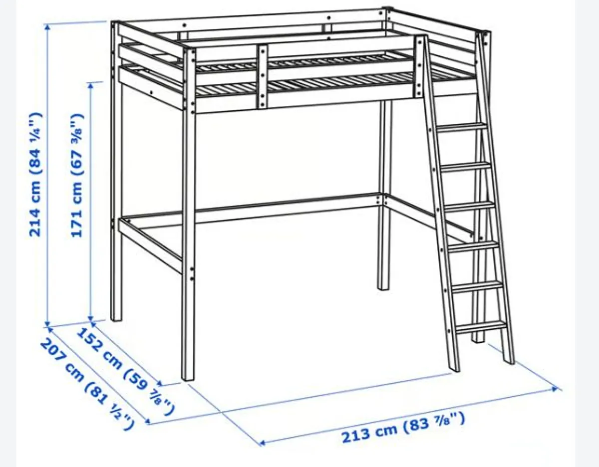 IKEA STORA Double Loft Bed 140 x 200 cm - Image 4