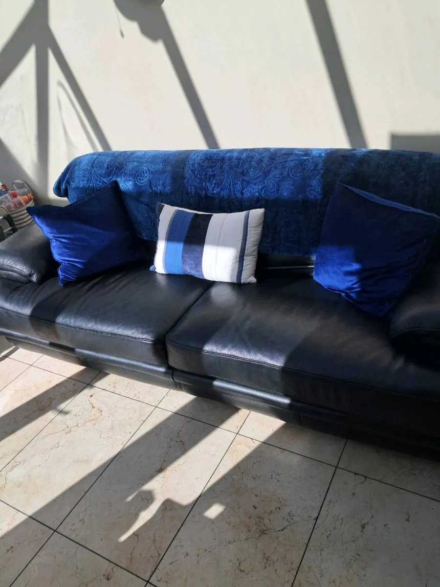 Leather couch original Italian , black - Image 1