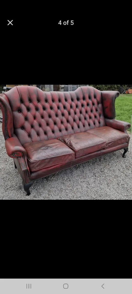 Antique Wingback Chesterfield Sofa - Image 1