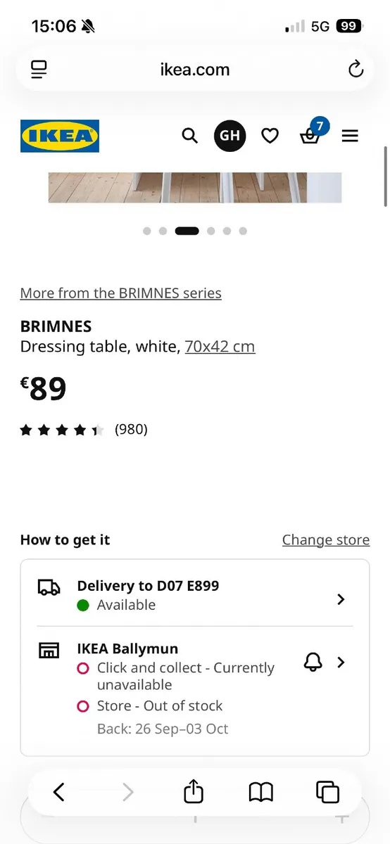 IKEA Brimnes Dressing Table - Image 3