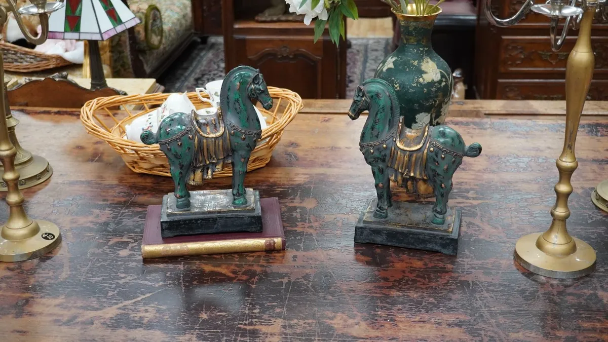 Pair of Decorative Horses - Image 1