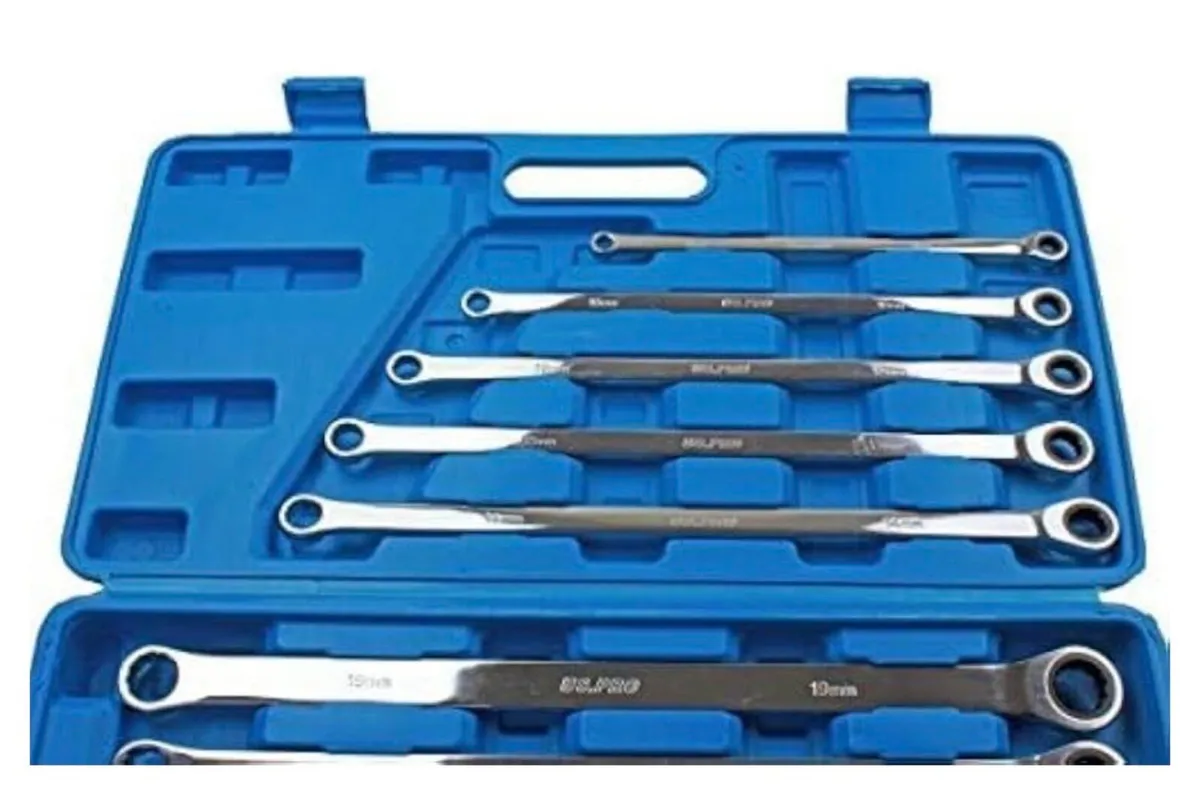 Brand New 10Pc Extra Long Ratchet Ring Spanner Set - Image 2