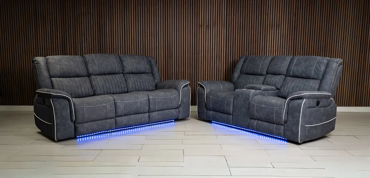 Hannah Electric Micro Fabric Recliner Sofa Range - Image 3