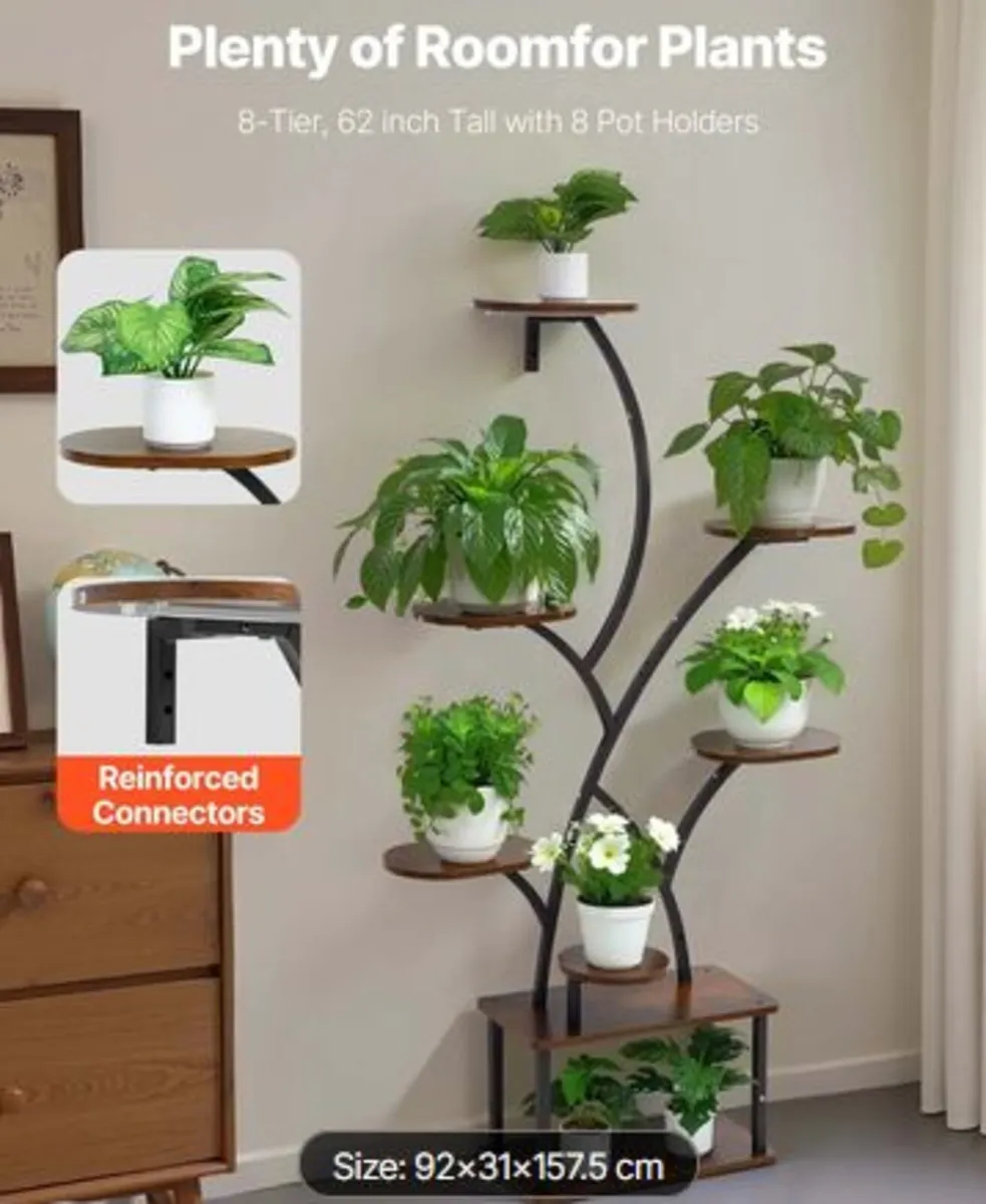 Plant Stand Indoor with Grow Lights, 157.5cm Tall - Image 3