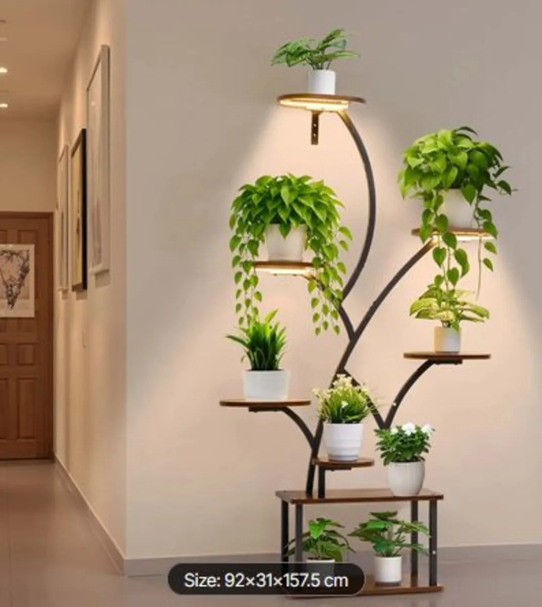 Plant Stand Indoor with Grow Lights, 157.5cm Tall - Image 1