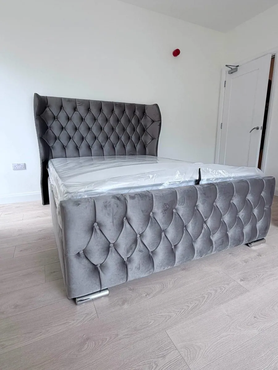 New Double & King Size Bed Frame With Mattress Opt - Image 4