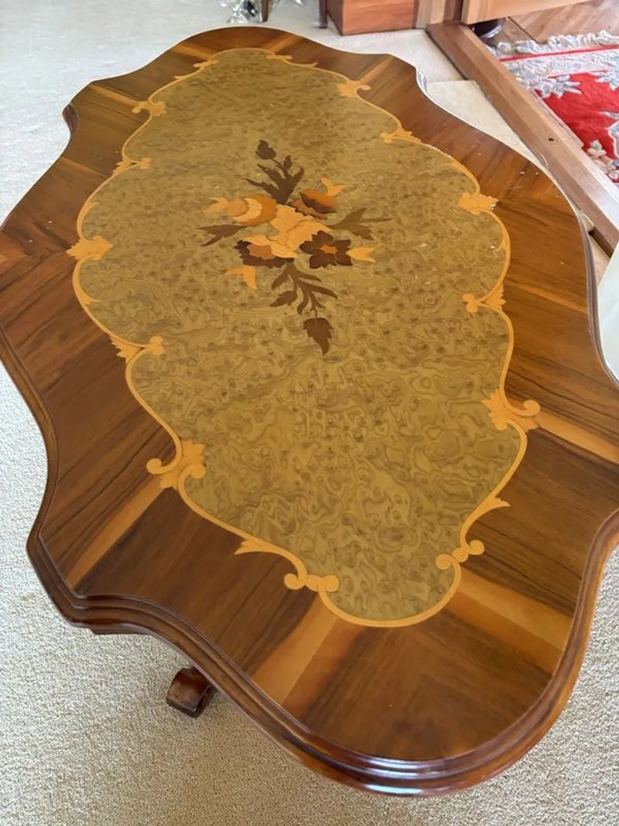 Vintage Italian Marquetry Coffee Table - Image 1