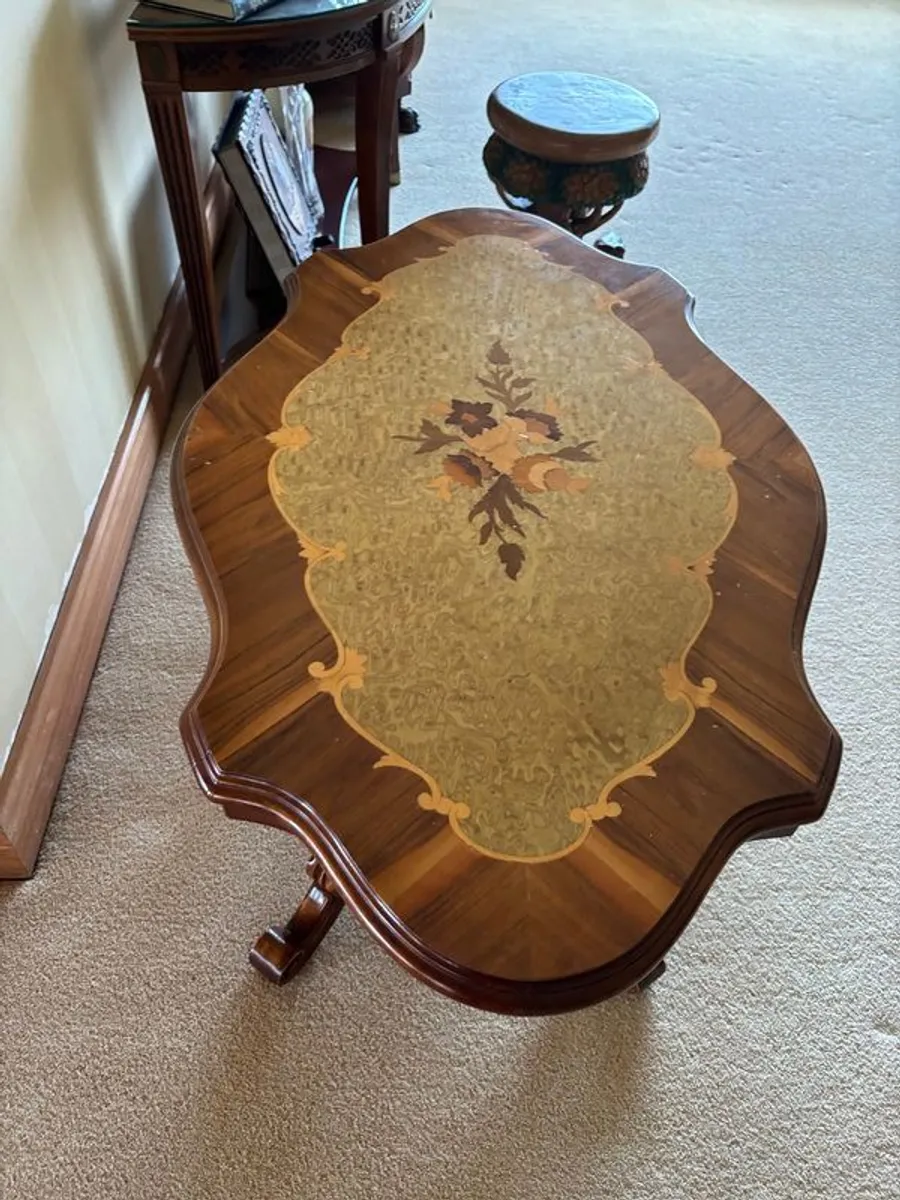 Vintage Italian Marquetry Coffee Table - Image 2