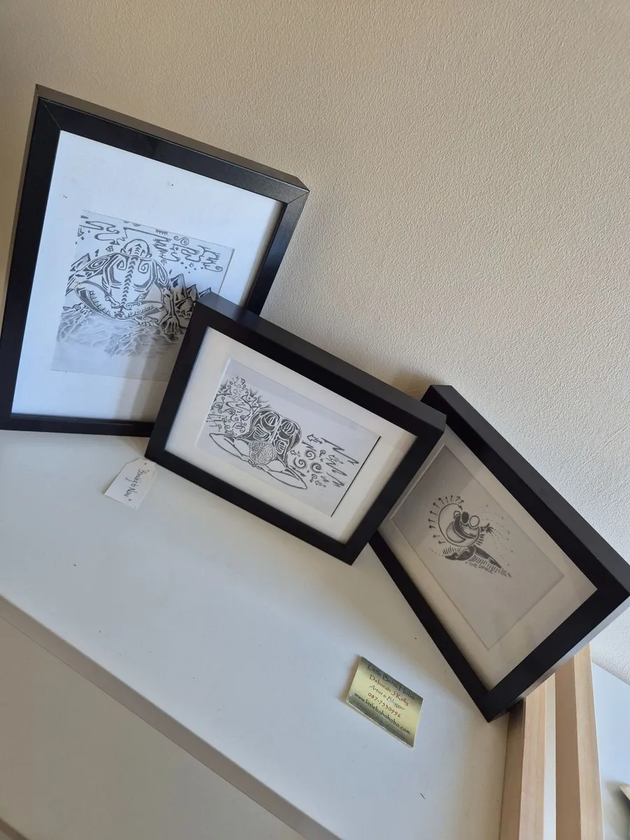 3 Original Paintings - pen and ink illustrations - Image 1
