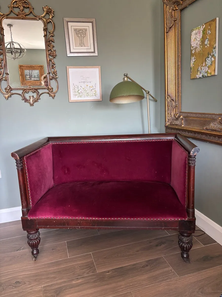 Antique 19th Century Mahogany Loveseat - Image 1