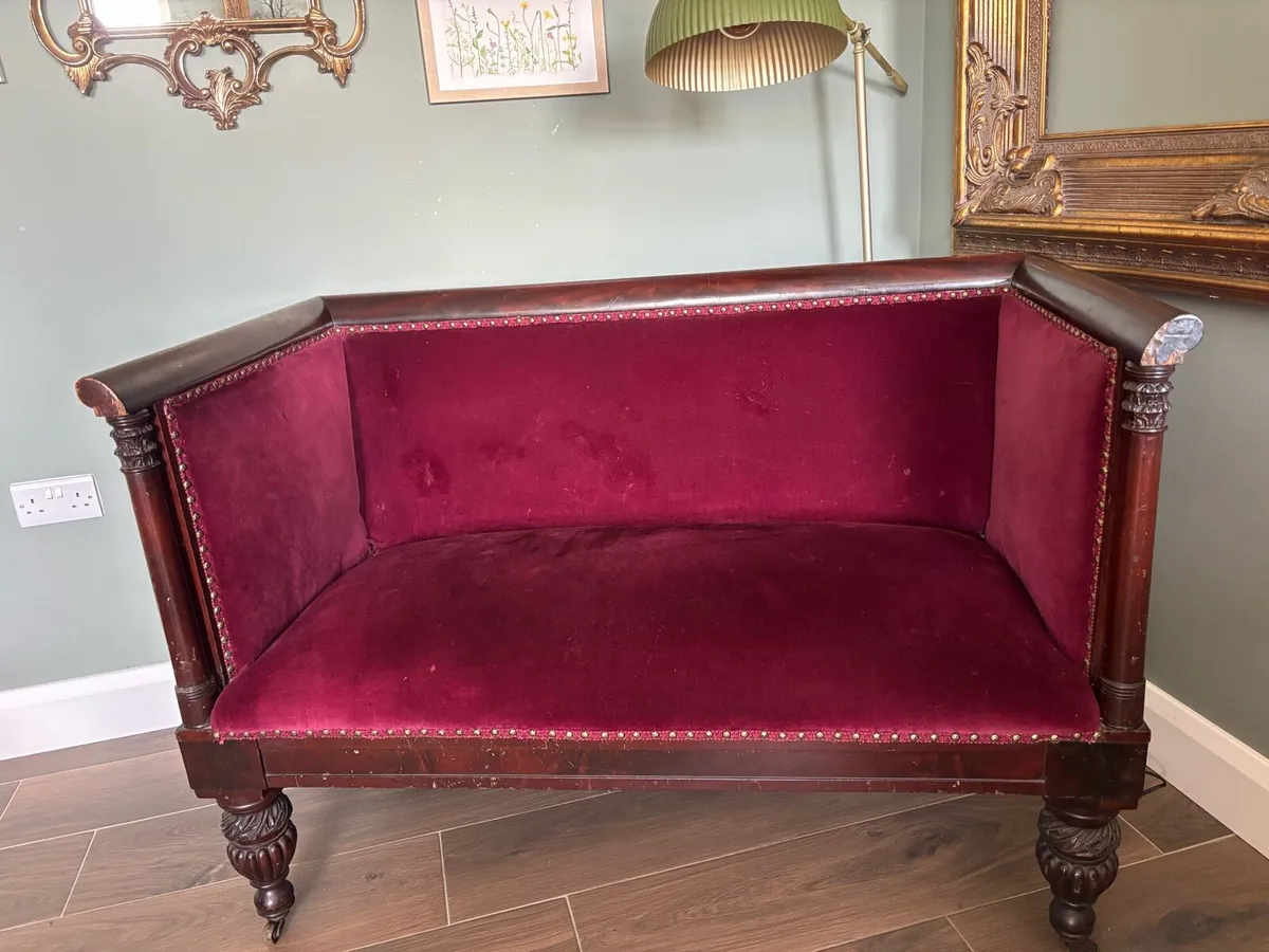 Antique 19th Century Mahogany Loveseat - Image 2