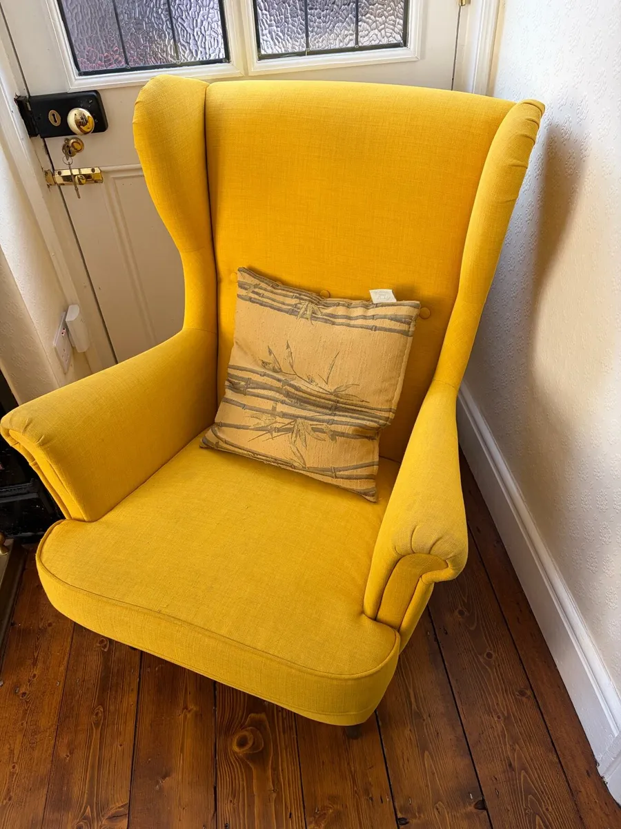 IKEA Wingback chair -Yellow/Gold - Image 2