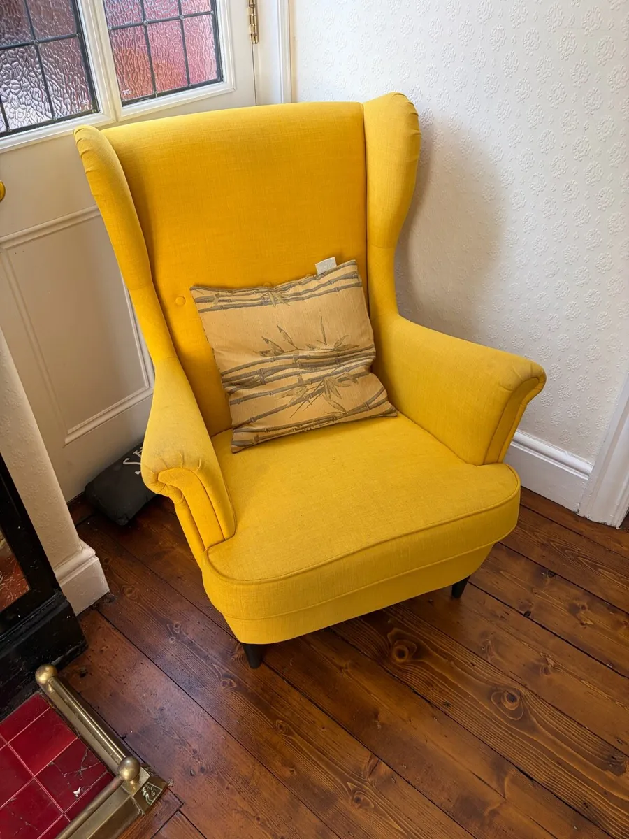 IKEA Wingback chair -Yellow/Gold - Image 3