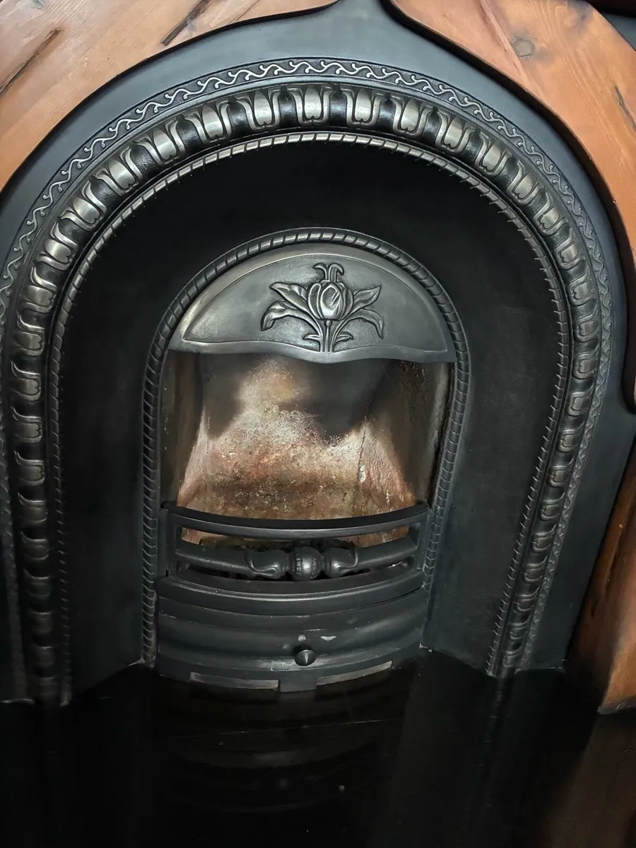 Wood fireplace with cast iron insert - Image 2