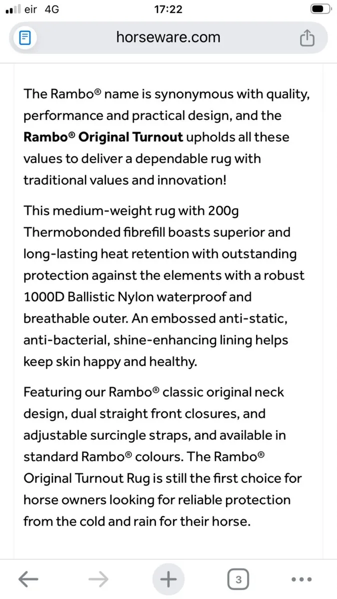 Professionally Cleaned - HorseWare Rambo rug - Image 3