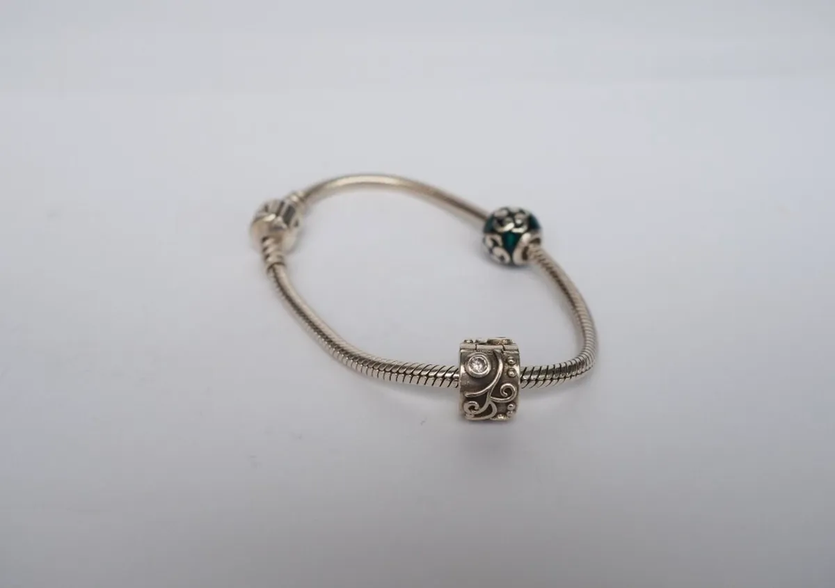 Authentic Pandora Bracelet | Blue Zen Sterling Sli - Image 3