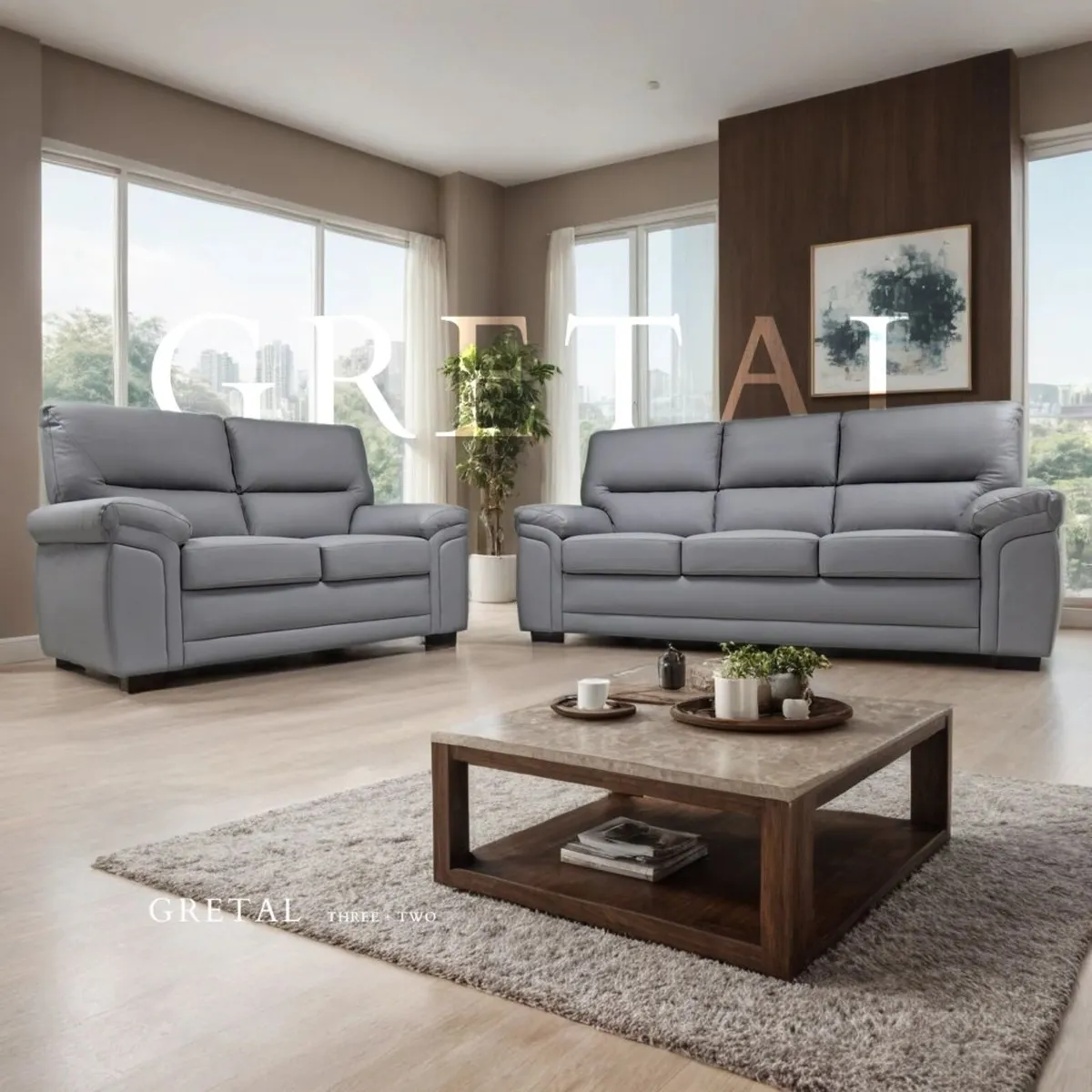 New leather sofa