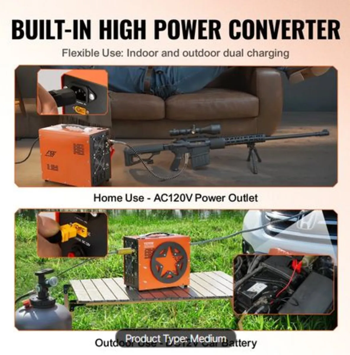 PCP Air Compressor, 4500PSI/30Mpa Portable PCP Air - Image 3
