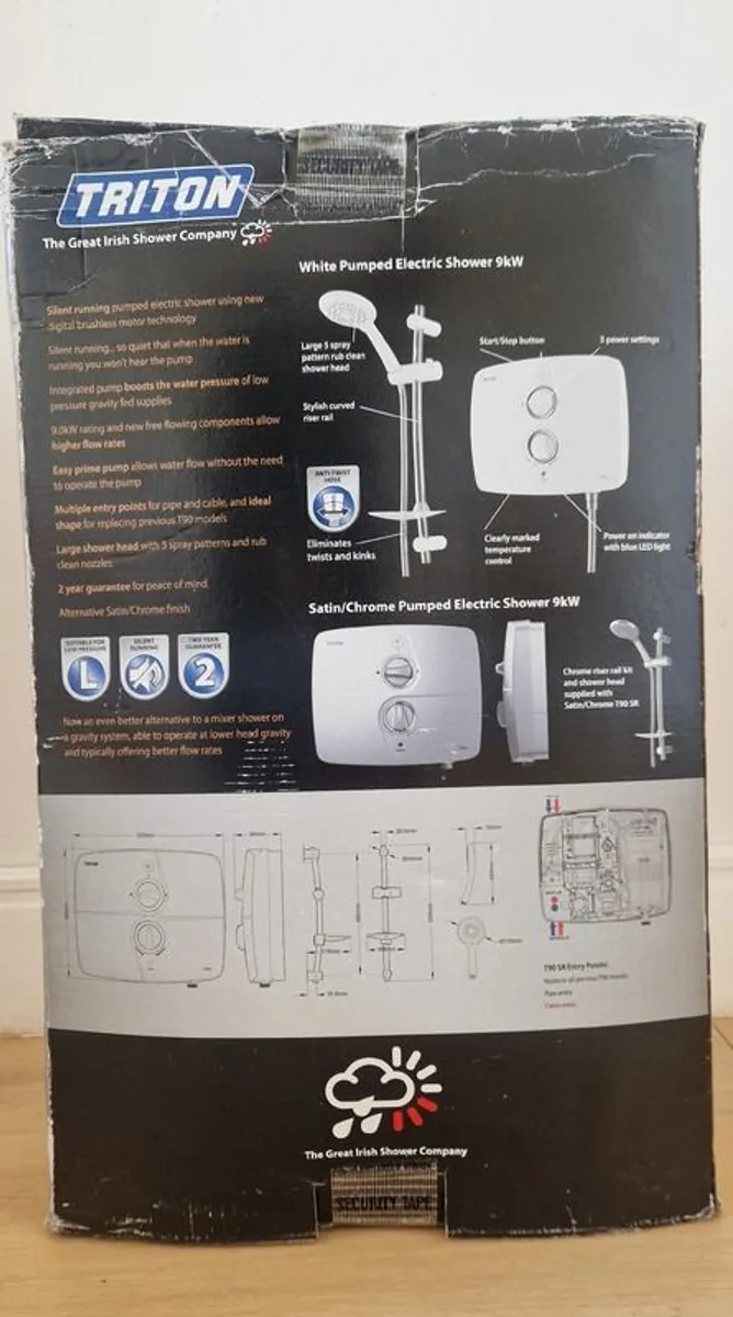 Triton T90SR 9kW Pumped Electric Shower - Brand New Unopened - Image 2