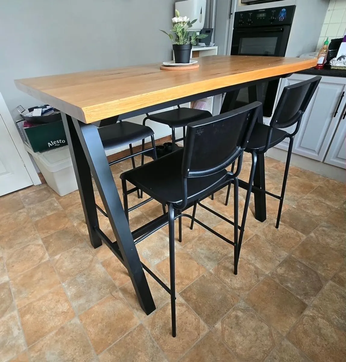 High Kitchen Table & 4 Chairs - Image 2