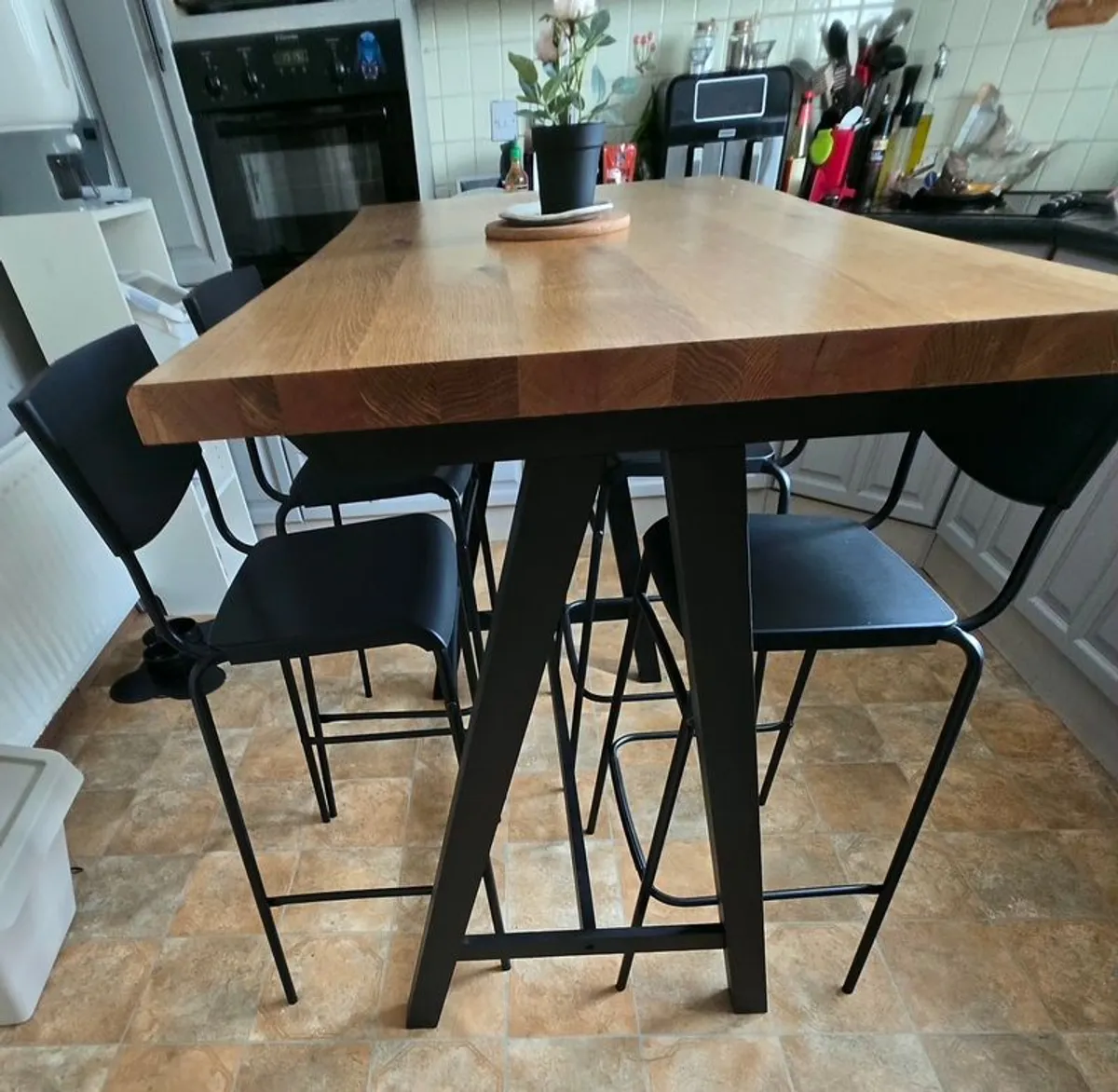 High Kitchen Table & 4 Chairs - Image 3