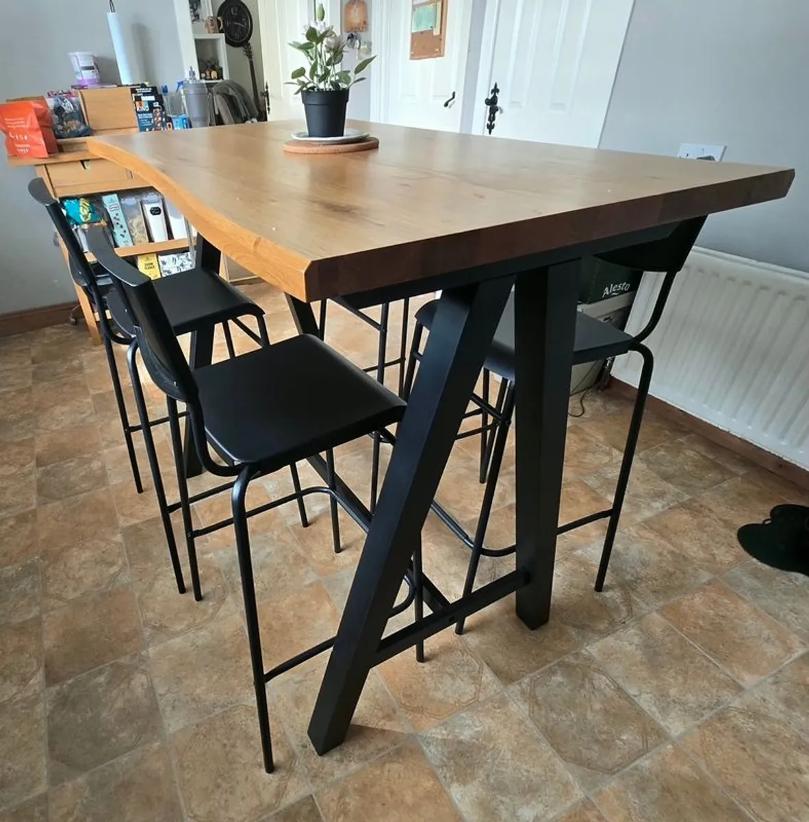 High Kitchen Table & 4 Chairs - Image 1