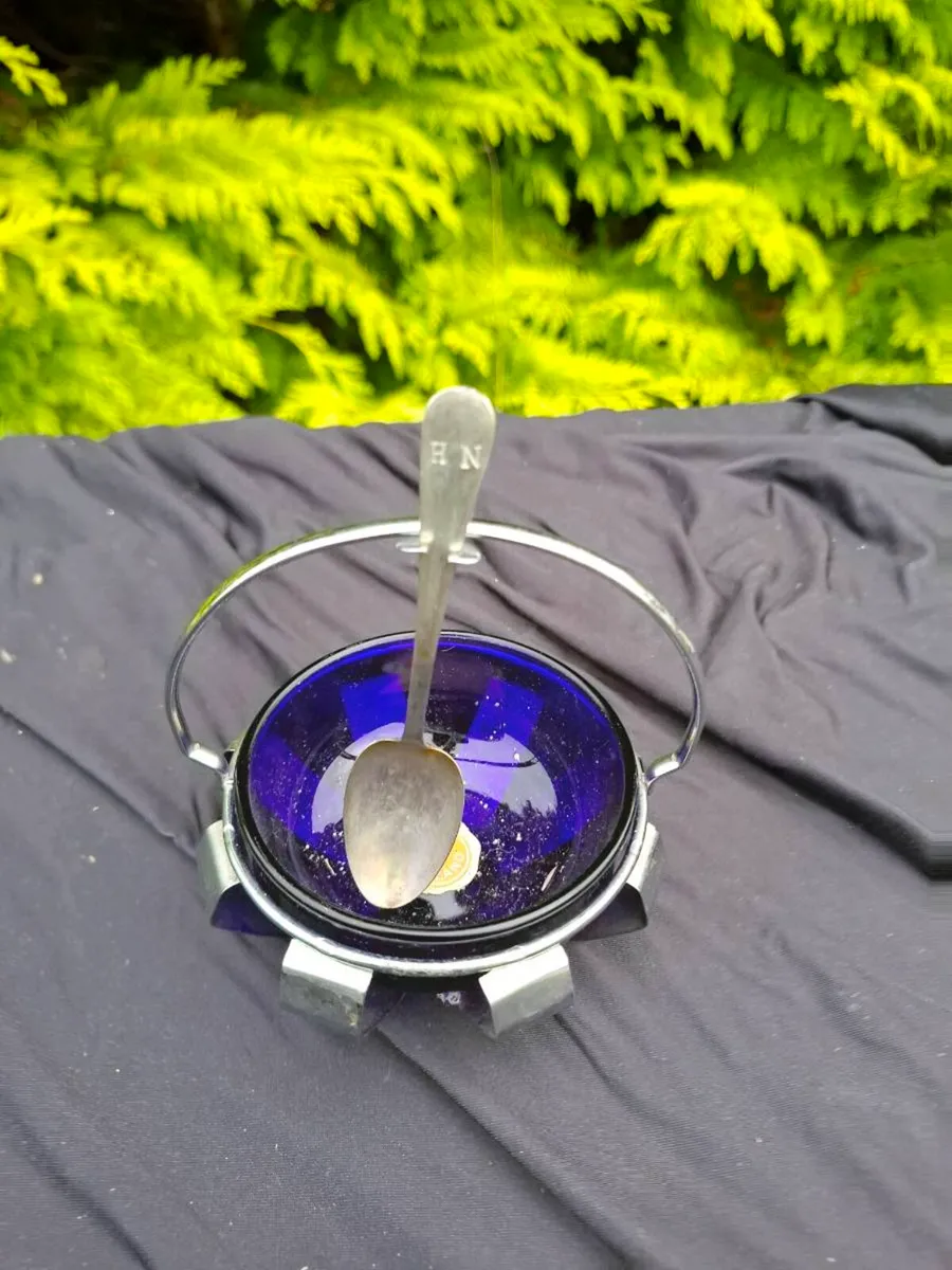 Vintage blue sugar bowl - Image 2