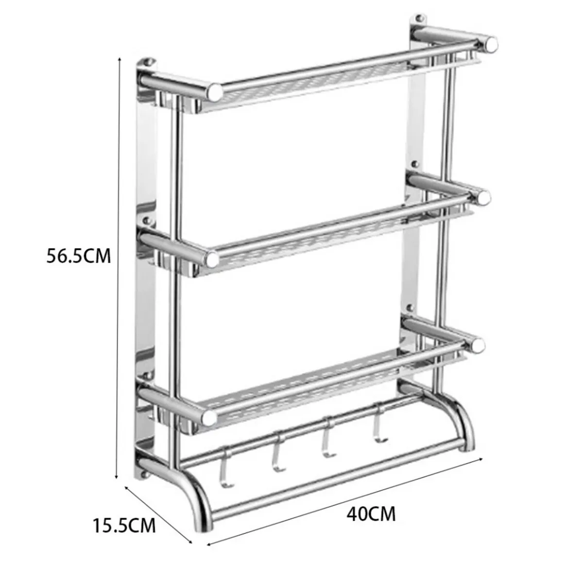 NEW 3 Tier Stainless Steel Bathroom Towel Rack - Image 2