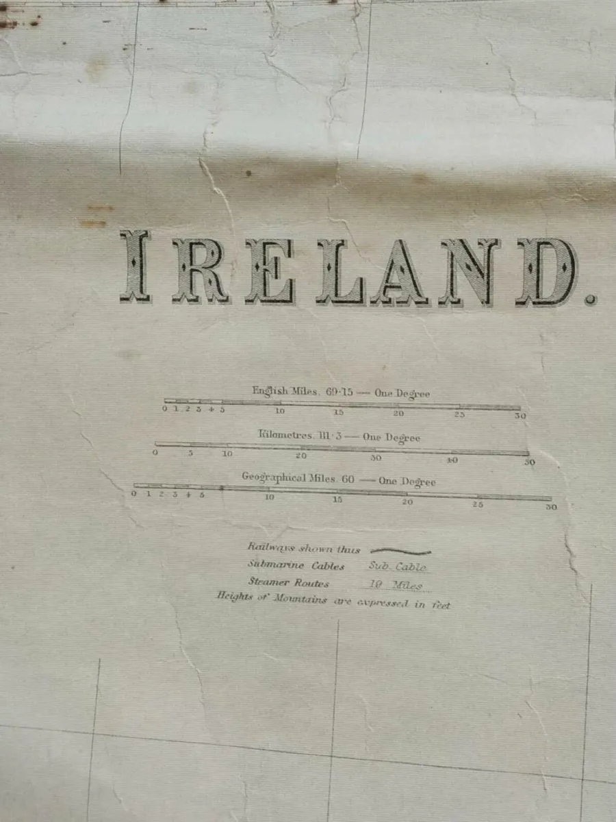 antique 1880's Map of Ireland - Image 2