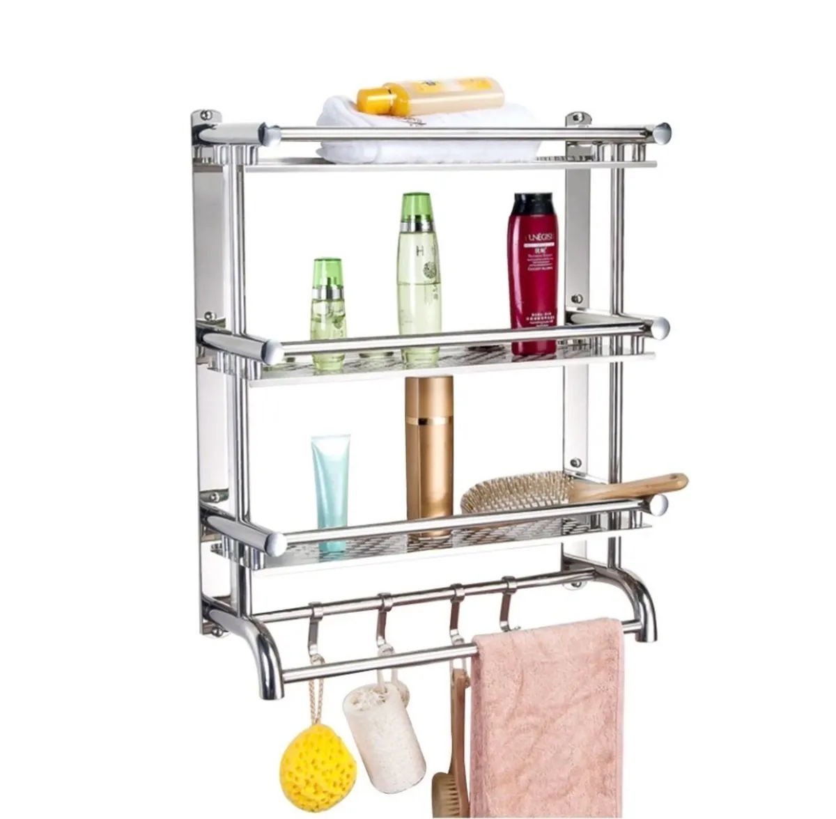 3 Tier Bathroom Towel Rail Shelf NEW - Image 3
