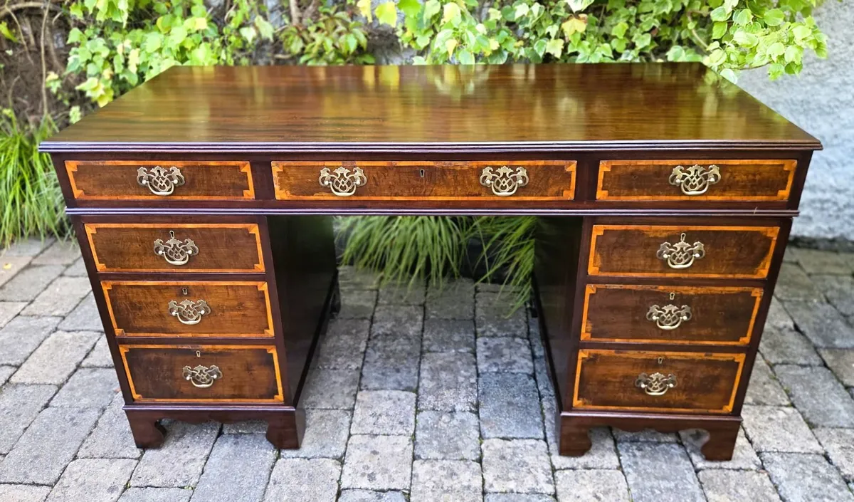 Antique Twin Pedestal Desk- Circa 1900 - Image 2