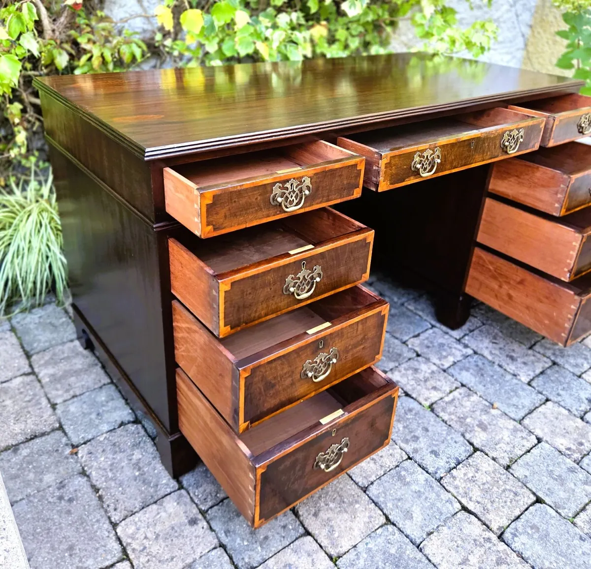 Antique Twin Pedestal Desk- Circa 1900 - Image 4