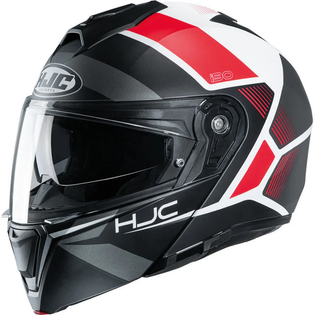 HJC I90 HOLLEN FLIP RED Motorcycle Helmet - Image 1