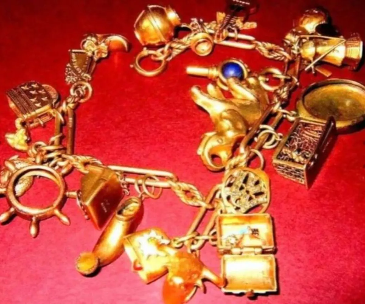 Gold Charm Bracelet/Dutch Diamonds/Vale Charms - Image 1