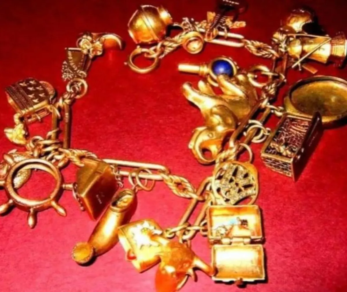Gold Charm Bracelet/Dutch Diamonds/Vale Charms - Image 2