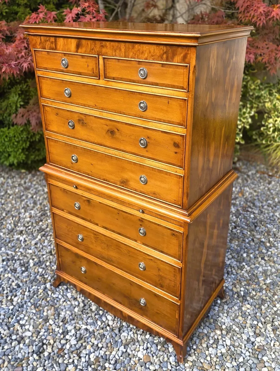 Vintage Walnut Tallboy Chest - Image 3