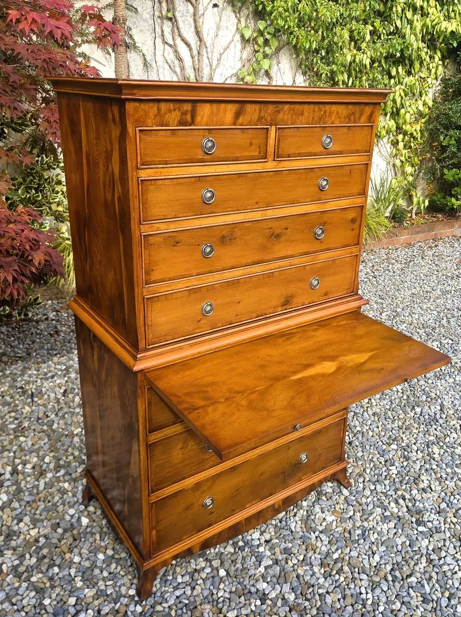Vintage Walnut Tallboy Chest - Image 4