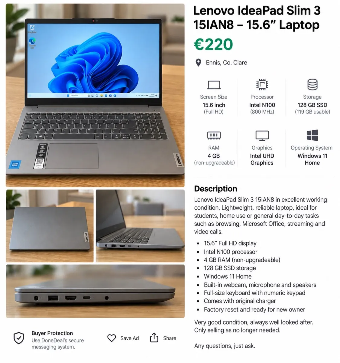 Laptop Lenovo Idea Pad 15.6